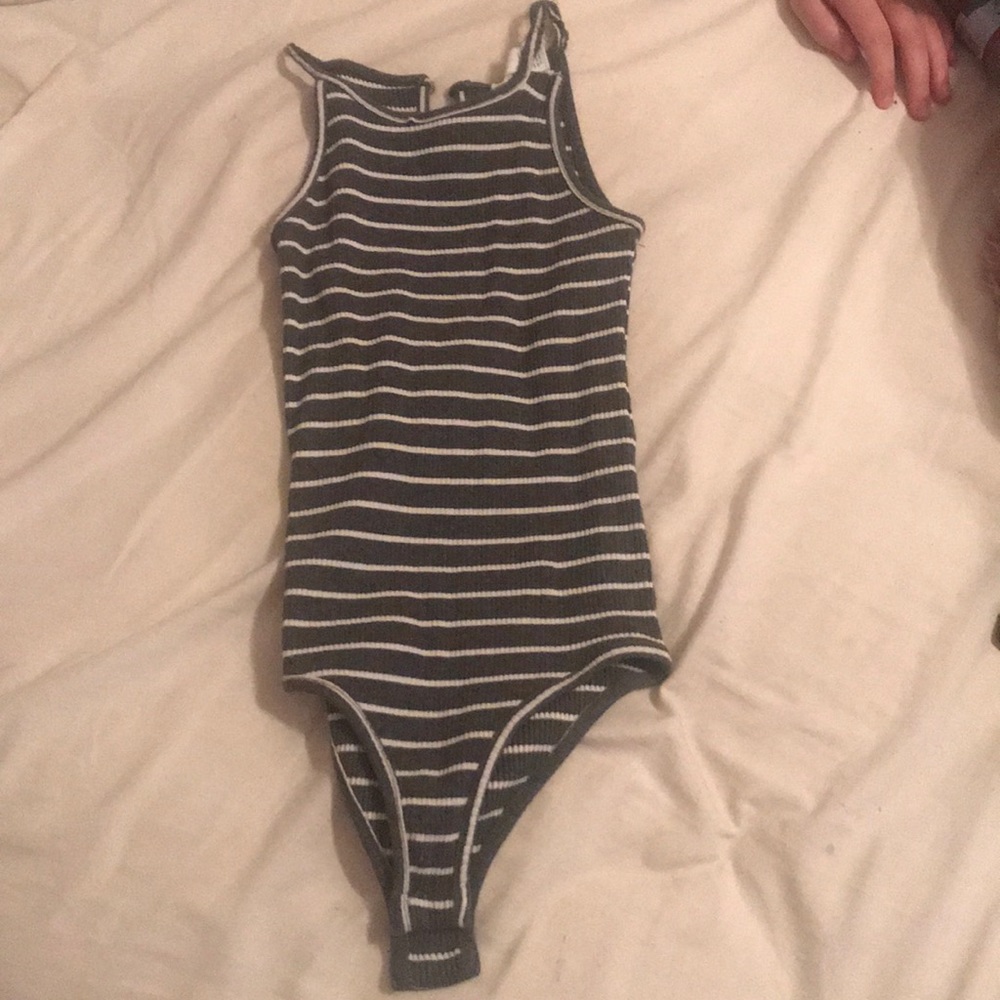 Grey and white bodysuit
